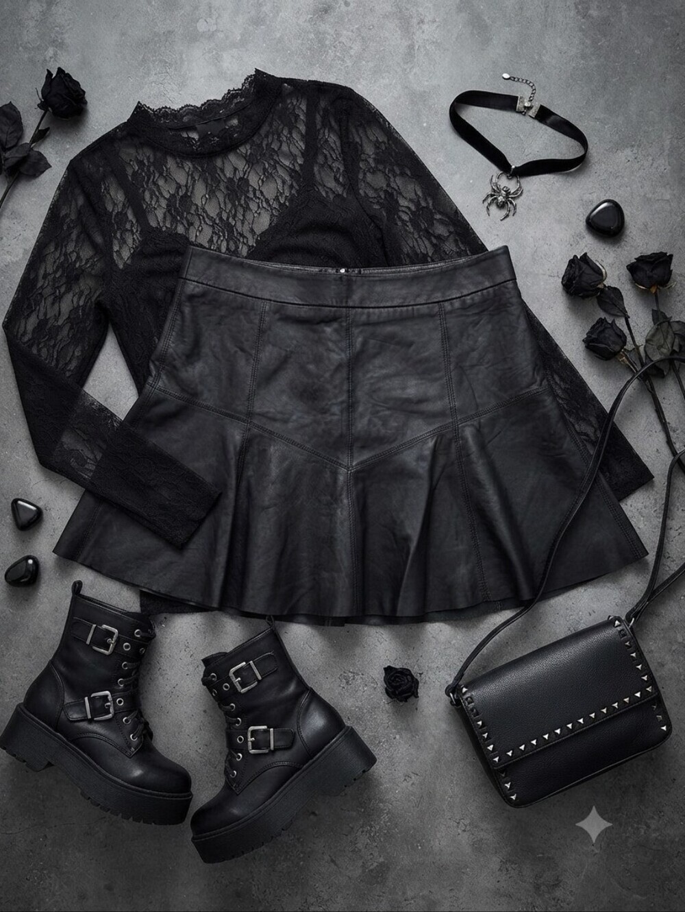 Scoop Vegan Leather Black Mini Skirt